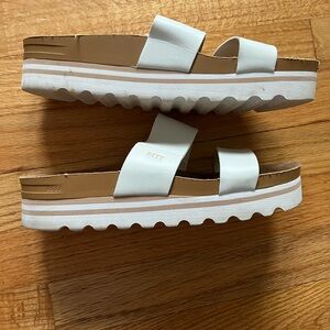 Reef white platform sandals